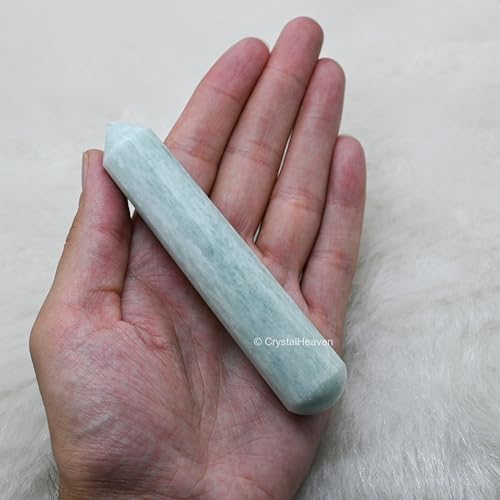 Image of Crystal Heaven Amazonite Crystal Wand - Pointed Crystal Wand For Energy Healing, Chakra Balancing, Meditation And Home Decor - Crystals And Healing Stones For Gift