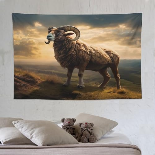 Tapis mural esthétique drapé chèvre décoration murale salon grand format 150x230