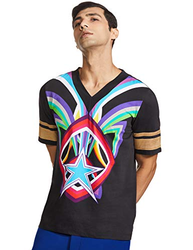 Image of RIVER Men's Designer Regular Fit T-Shirt with Half Sleeves