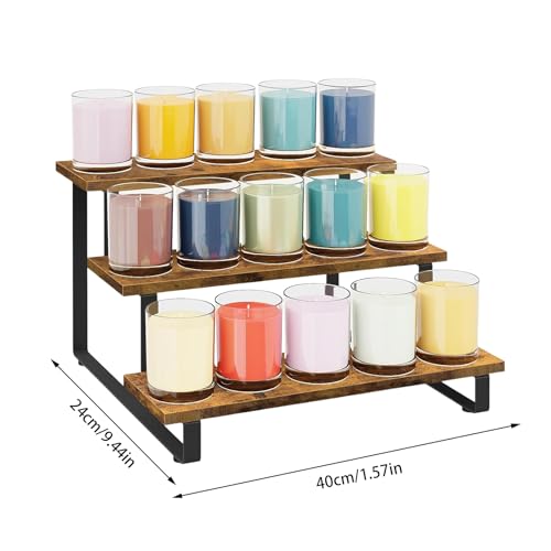 Étagère à 3 niveaux pour comptoir en bois présentoir droit portable multi-usage - 6