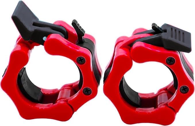 Olympic Barbell Collar48MM Quick Release Pair of Locking Pro Weight Bar Plate Locks Clamp Clips for Workout Weightlifting Fitness Training (Red)-image-35