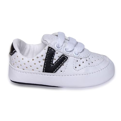Tênis Infantil Starzinho Vision Branco com Preto - Linha Baby/Bebê Cor:Branco;Tamanho:17