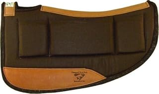 Diamond Wool Contoured Pressure Relief Western Saddle Pad with Shims for Horses 30x30 Round â€” 1/2