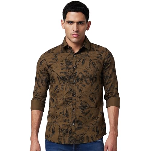Image of Spykar Men's Regular Fit N /A Full Sleeve Printed Casual Shirts