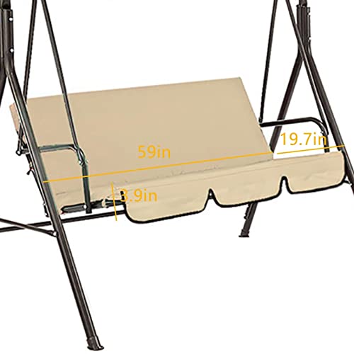 Typutomi Swing Cushion Cover Replacement, 3 Seat Outdoor Waterproof Swing Seat Cover Swing Chair Bench Protection Cover For Patio Courtyard Garden(Beige) #TOP1