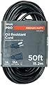 Woods 982452 50-Foot SJTOW Agricultural Outdoor Heavy Duty All- Weather Extension Cord, Oil Resistant Vinyl Jacket, Versatile Use, Powerful 15 Amps, 125 Volts, 1,875 Watt Extension Cord, Black