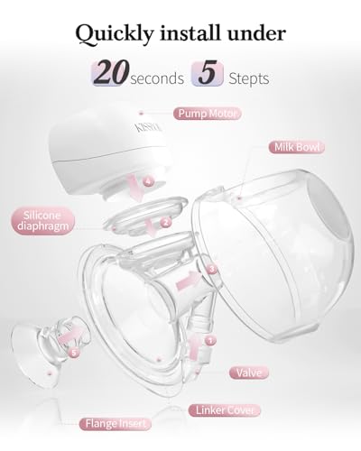 KISSBOBO Electric Breast Pump, Plainless Hands Free Wearable Breast Pump, 3 Modes & 9 Levels with LCD Display, Low Noise Rechargeable Wireless Portable with 21mm/24mm Flanges (White 2 Pieces) - Image 4