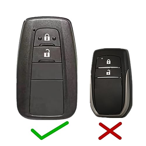Happyit Honeycomb Pattern Silicone Car Key Cover Cases for Toyota CHR C-HR Camry Prius Prado Remote Shell Holder Accessories (2 Buttons Blue Line) - Image 2