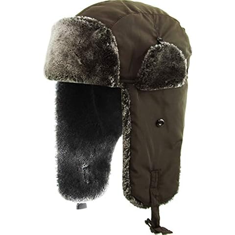 KBETHOS KBW-629 BRN Basic Solid Blank Aviator Trapper hat Trooper Ear Flaps Ushanka Eskimo Warm Winter Cold Cover