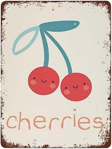Image of Cute Cherry Kids Cherries Fruit Happy Kawaii Fruits Nursery Wall Art For Toddler On Father'S Day National Day 5.5x8 Inch