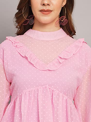 Image of FUNDAY FASHION Casual Cuffed Sleeves Solid Women Regular Fit Boota Top