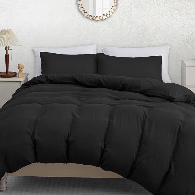 Pamposh Double Duvet Set Pack Of 4 - Pre-Washed Microfibre Bedding Set for Added Softness & Comfort - Lightweight Premium Quilt Cover Set for All Seasons With Zipper Closure — image 1