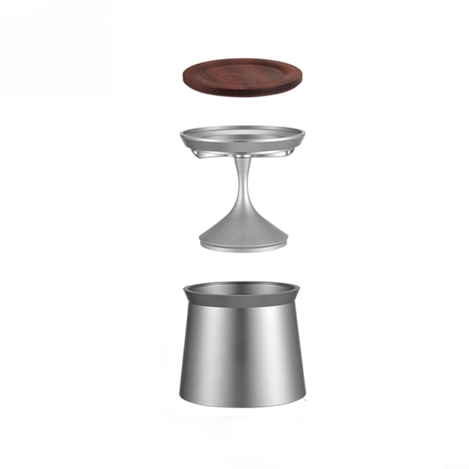 Dosificador manual de café para máquina de café espresso 58Mm Aleación de aluminio Receptor de polvo Herramienta de dispensación de taza para el hogar Para BARISTA Contenedor compacto de tierra de