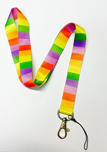 Lanyard Customs Rainbow Stripes Multi-Color Pride Lanyard ID Badge Keychain Holder for Nurses Doctors Teachers (Rainbow Stripes)