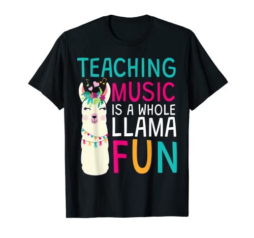 Divertido juego de palabras enseñar música es divertido llama Camiseta