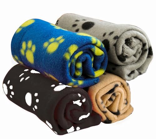 Awinker 4 Couverture Animaux Chien Chat en Peluche Douce pour Panier Voiture 100x70cm