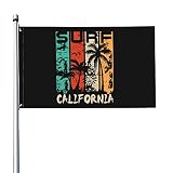 Drapeau De Jardin Surfer en Californie Extérieur Drapeaux Colorée Drapeau De Noël avec 2 Oeillets Métalliques Drapeaux De Pirate pour Patio Pelouse Balcon