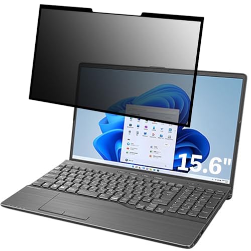 富士通 FMV LIFEBOOK AH50/G2 2022年6月モデル 15.6インチ 16:9 対応 粘着 着脱式 覗き見防止フィルター プライバシーフィルター ブルーライトカット 反射防止 パソコン PC モニター 液晶保護フィルム 保護シート