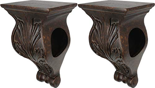 Urbanest Set of 2 Deauville Drapery Sconce, 1 3/8-inch Diameter, Mahogany