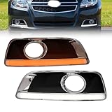 AniyaFDCX LED DRL Fog Lights Cover Compatible With 2013 2014 2015 Malibu White/Amber DRL Bezel with Yellow Turn Signal Lights and White Daytime Running Lights