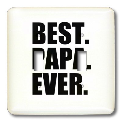 Interrupteur double bascule noir texte Best Papa Ever décoration - 4