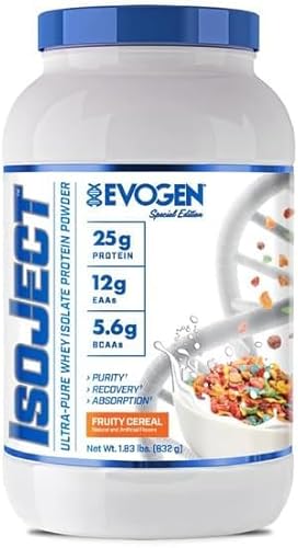 Evogen Isoject - Whey Protein Isolate | Ultra-Pure Whey Protein Powder with Ignitor Enzymes, BCAAs, and EAAs | Enhanced Absorption & Recovery | Fruity Cereal | 26 Servings