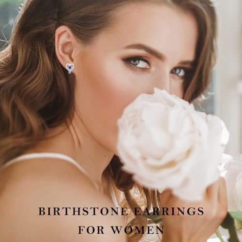 Infinity Heart Birthstone Earrings for Women Wife S925 Sterling Silver Anniversary Birthday Gift Ideas for Wife Girlfriend Her Presents for Mom Daughters2