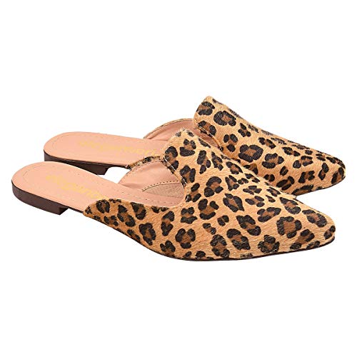 Mule Feminino Rasteirinha Onça Eleganteria Tamanho:40;Cor:Amarelo Onça
