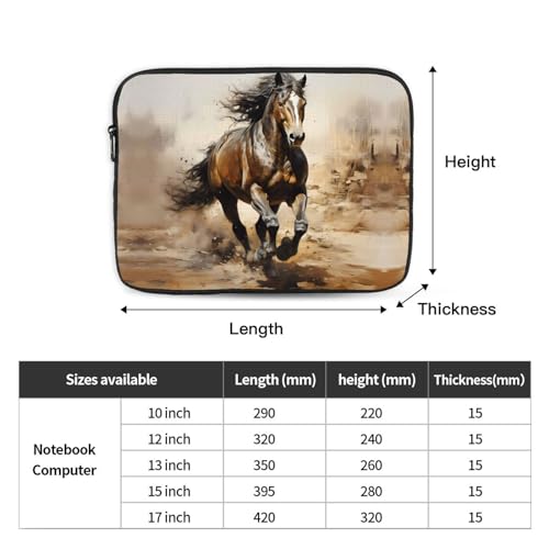 Western Horse Laptop Sleeve Case 15 Inch Suitable For Notebook Computer Tablet Traveling Carrying Simple Case4