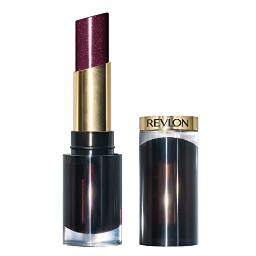 REVLON Super Lustrous Glass Shine, Barra de Labios con Textura Cremosa, Fórmula Hidratante con Ácido Hialurónico, Aloe y Cuarzo Rosa, Aporta Brillo y Color, Tono 012 Black Cherry 3,7g
