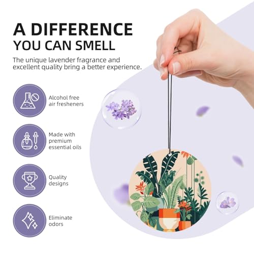Hojas aromáticas pequeñas para auto en forma de planta verde miniatura 5