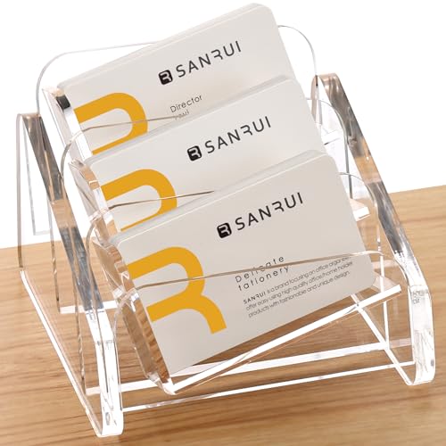 Porte-cartes de visite de bureau horizontal à 3 emplacements