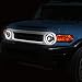 DNA MOTORING HL-LB-FJC072P-BK-CL1 Black Housing Headlights With C-Styling LED DRL Compatible with 07-14 FJ Cruiser