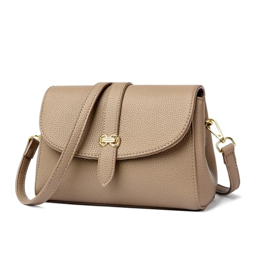 ANNI RIEL Mała torba crossbody dla kobiet skórzana torebka z klapką i torebka modna skórzana torba na ramię damska torebka na ramię, BEŻOWY