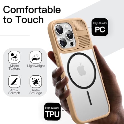 Image of KARWAN️ Magnetic Clear Back Case Cover for iPhone 16 Pro Max (6.9-Inch-) |Acrylic Transparent Slim | Shockproof iPhone 16 Pro Max Mobile Phone Back Cover [Clear Back] [TPU + Pc] [Brown]