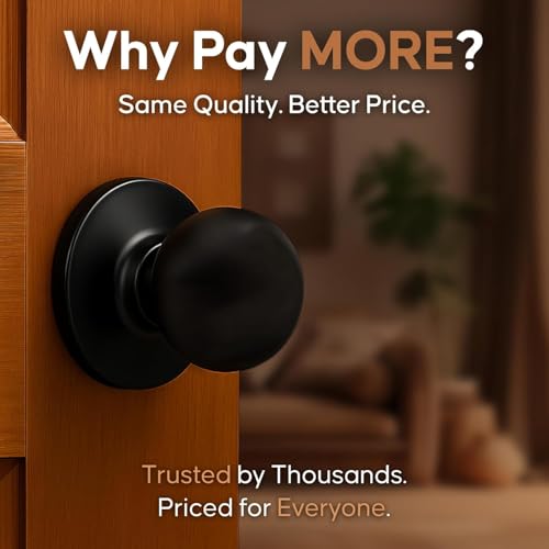 Copper Creek Passage Interior Door Knob – ANSI Grade-3 Certified, Modern Heavy Duty Handle, Easy Install and Reversible for Bedroom, Bathroom & Closets – Matte Black (1 Pack) by Copper Creek - Image 6