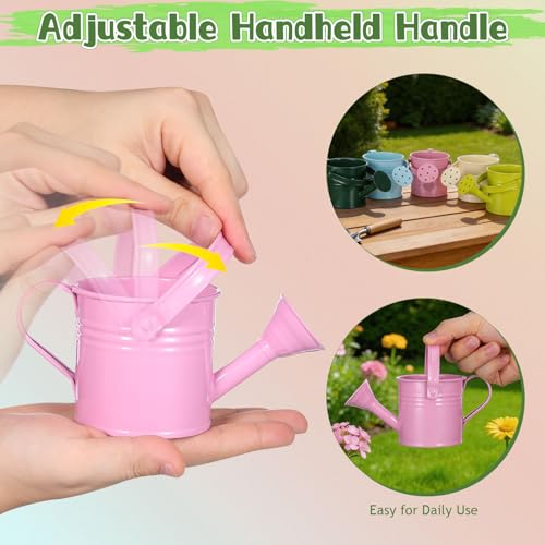 Image of DOITOOL Kids Metal Watering Can for Gardening, 5Pcs Small Iron Watering Can Garden Watering Bucket for Gardening Plants Flowers (Mixed Color)