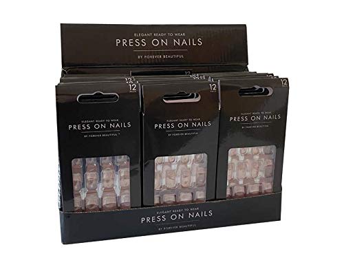 STAKSHKH Press on Nails 12 Pack Short Medium Long Fake Nails Manicure for Women and Girls