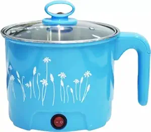 1.5 Litre Electric Cooker | Rice Cooker, Food Steamer, Egg Boiler, Egg Cooker, Electric Pressure Cooker, Travel Cooker | Stainless Steel Lid | Cool Touch Handles | Detachable Power Cord | Multicolor