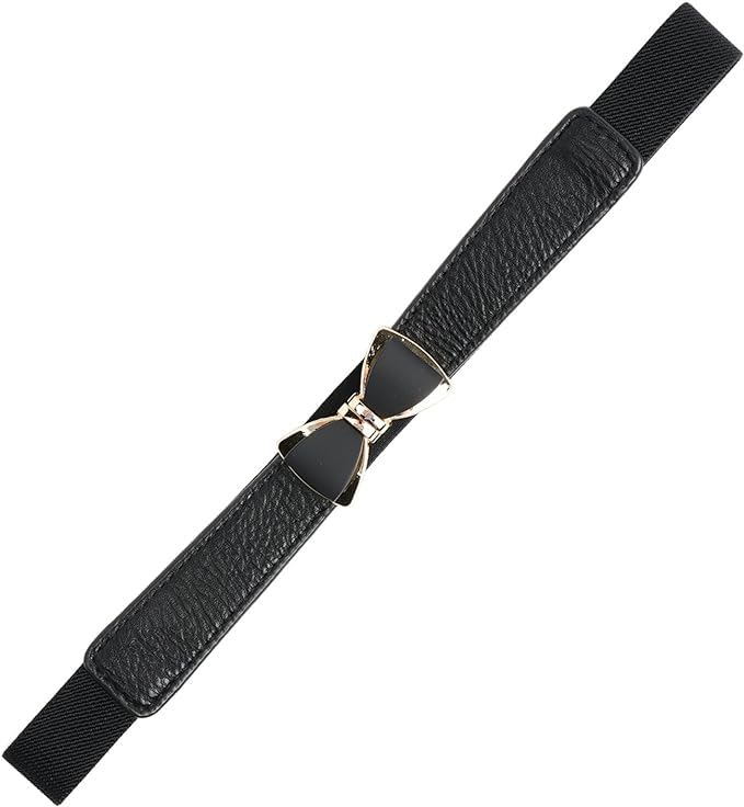 AKOAK Women's Tight Belt, Elastic Waist Buckle Belt, Artificial Leather Elastic Belt for Girls and Women, Alloy Buckle Elastic Waist Belt for Knitwear, Long T-shirt, Dress -Pack of 14