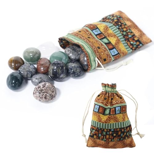 Zyiphor 500g Pierres Semi-précieuses Naturelles 30-40 mm Mélange de Pierres Précieuses Colorées pour Enfants Décoration Chasse au Trésor Collection Artisanat Cadeau DIY avec Sac de Rangement