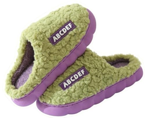 Caistre Winter Cotton Slippers Women's Plush Indoor Home Shoes Lovely Anti-slip Warm Pillow Slipper Fuzzy Fur Couple Shoes Thick Sole