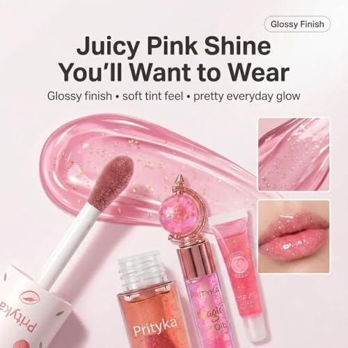 Image of Cute Trendy Lipgloss Combo for Girls - Butterfly Korean Lipgloss, Tube LipGloss & Moisturizing Glob Lip Balm for Dry Lips, Perfect Glossy Finish for Everyday Glam & Gifting