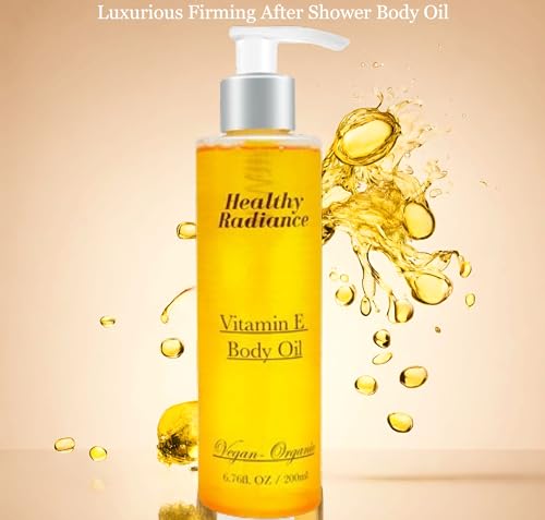 Body Oil for Women |100% Vegan-Organic Vitamin E Body Oil | Undaria Algae Extract| Passion Fruit| After Shower Firming Oil | Grapefruit Scent| Cruelty Free Fast Absorbing Lightweight 6.7Fl Oz