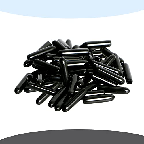 Image of 50PCS ID3.5mm(9 /64 inch) Black PVC Rubber End Caps, Vinyl Flexible End Caps, Round Pipe End Caps, Bolt Thread Protector Safety Caps