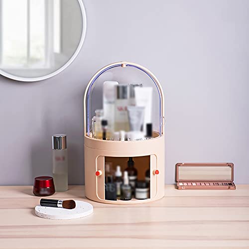 Boîte de rangement maquillage rose portable avec couvercle - 6