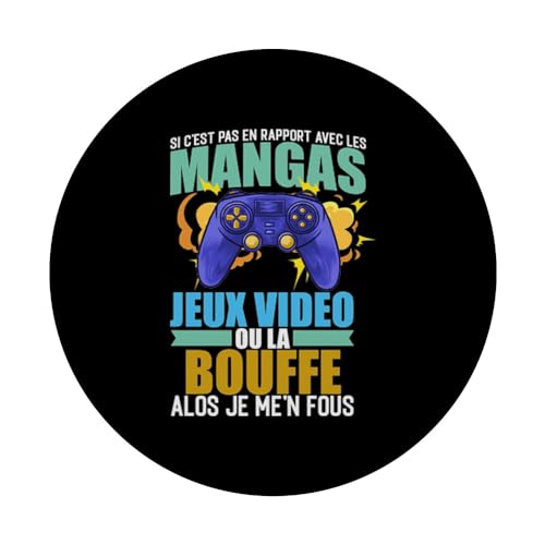 Mangas Bouffe Ou Jeux Vidéos Console Geek Homme Femme Cadeau PopSockets PopGrip Interchangeable – vue 3