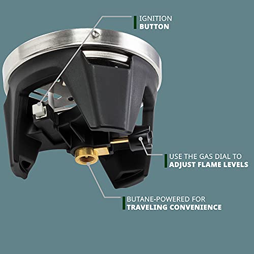 Hikecrew Portable Gas Powered Stove Top & Cooking System, Compact Camping Cooktop With 1L Pot, Silicone Lid, Folding Handle & Carry Bag, Perfect For Camping, Hiking, Backpacking, Survival & Emergenc #TOP4