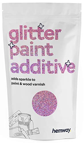 Hemway (Pink Holographic) Glitter Paint Additive Crystals 100g / 3.5oz for Acrylic Latex