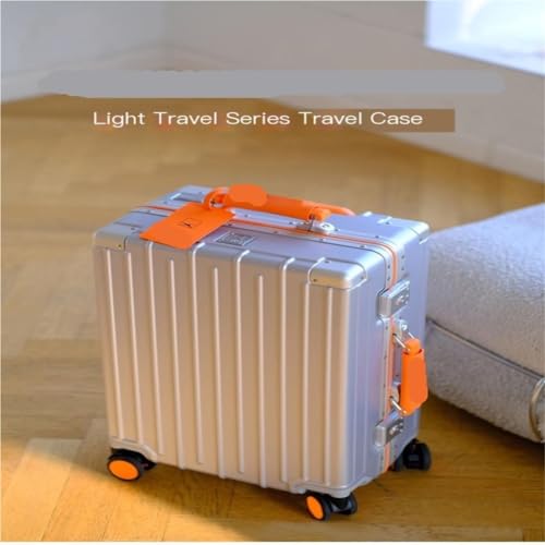 Suitcase Aluminum Frame Metal Side Suitcase 26-inch Anti-Fall Pull Rod Business Suitcase Multi-Functional Boarding Case Suitcases, 28in, Black3